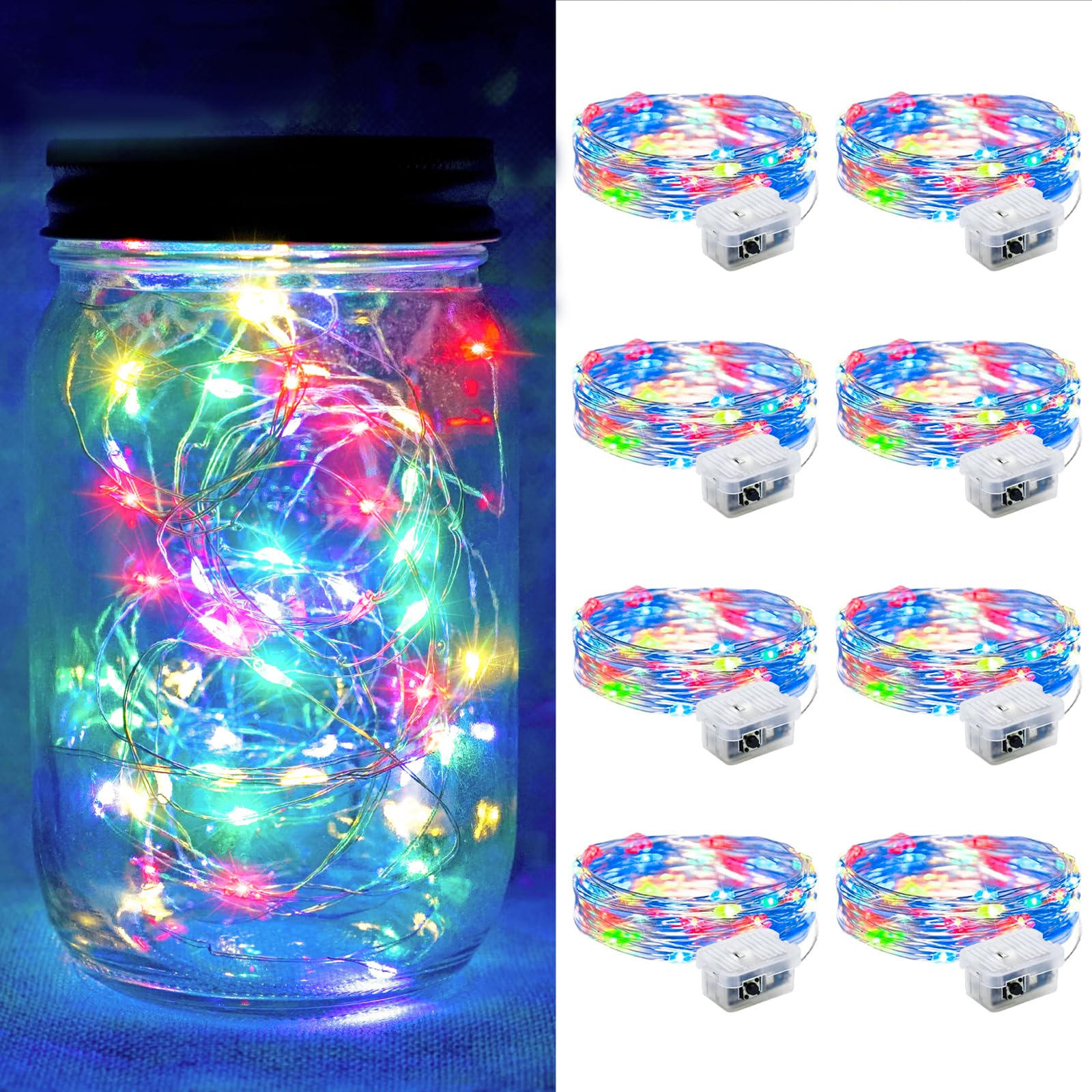 Aurora Glow Fairy Lights 7ft Battery Operated Cool to Touch Kids Room Night Light for Nursery and Playroom