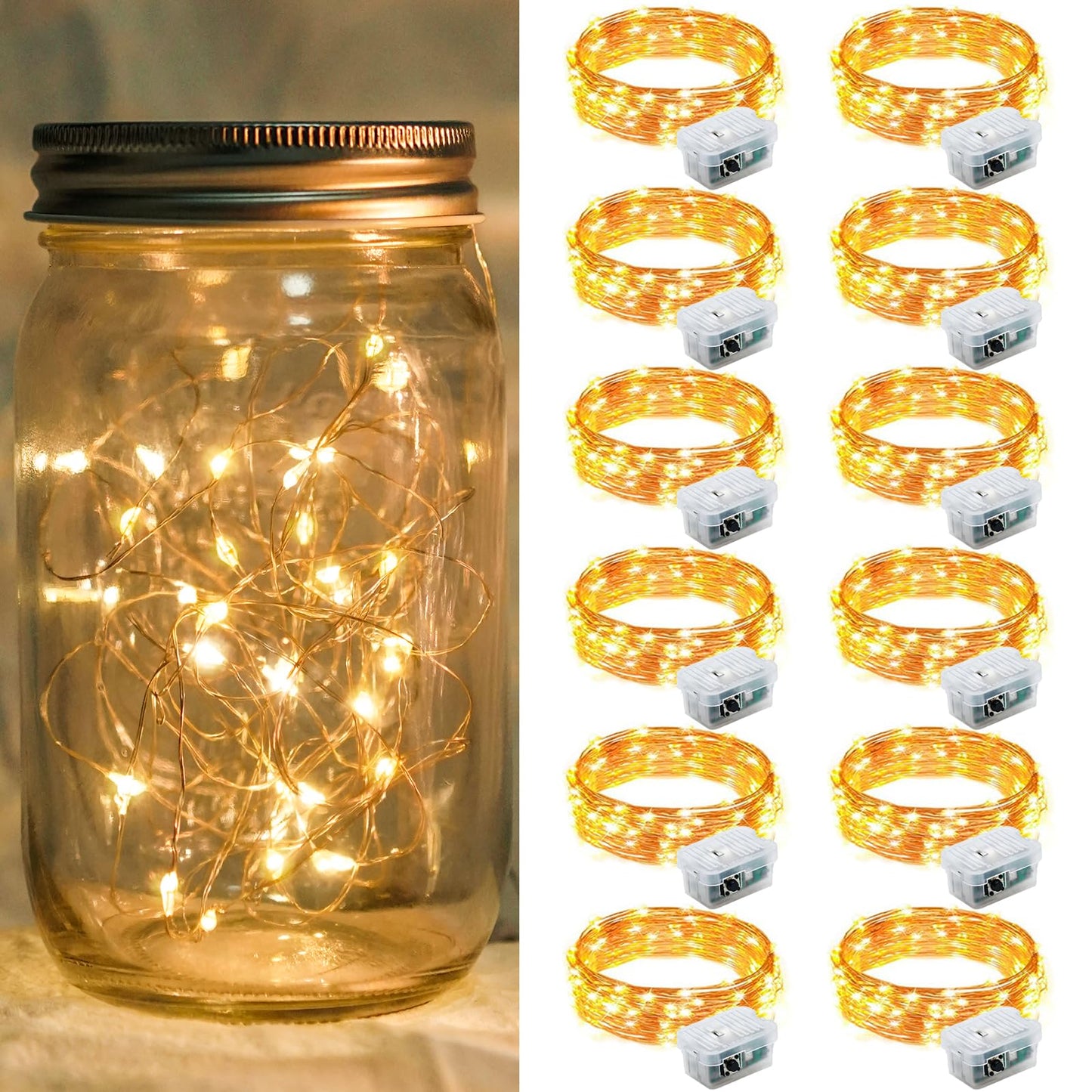 Aurora Glow Fairy Lights 7ft Battery Operated Cool to Touch Kids Room Night Light for Nursery and Playroom