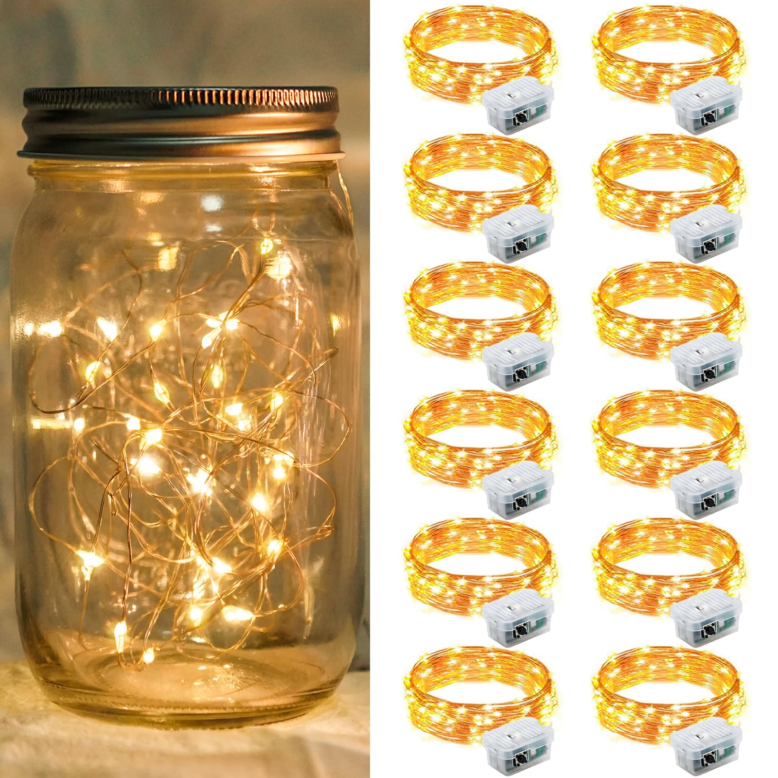 Aurora Glow Fairy Lights 7ft Battery Operated Cool to Touch Kids Room Night Light for Nursery and Playroom