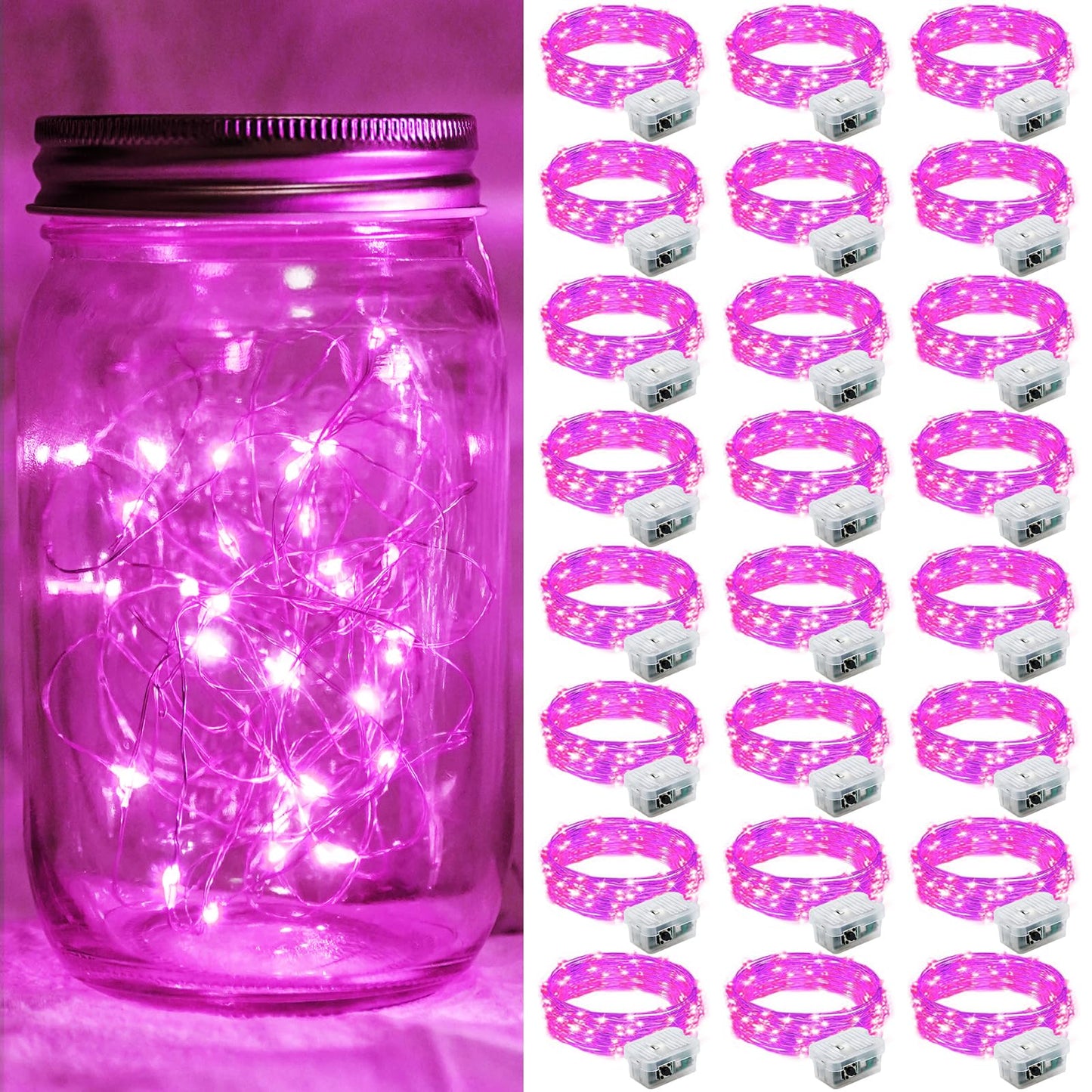 Aurora Glow Fairy Lights 7ft Battery Operated Cool to Touch Kids Room Night Light for Nursery and Playroom