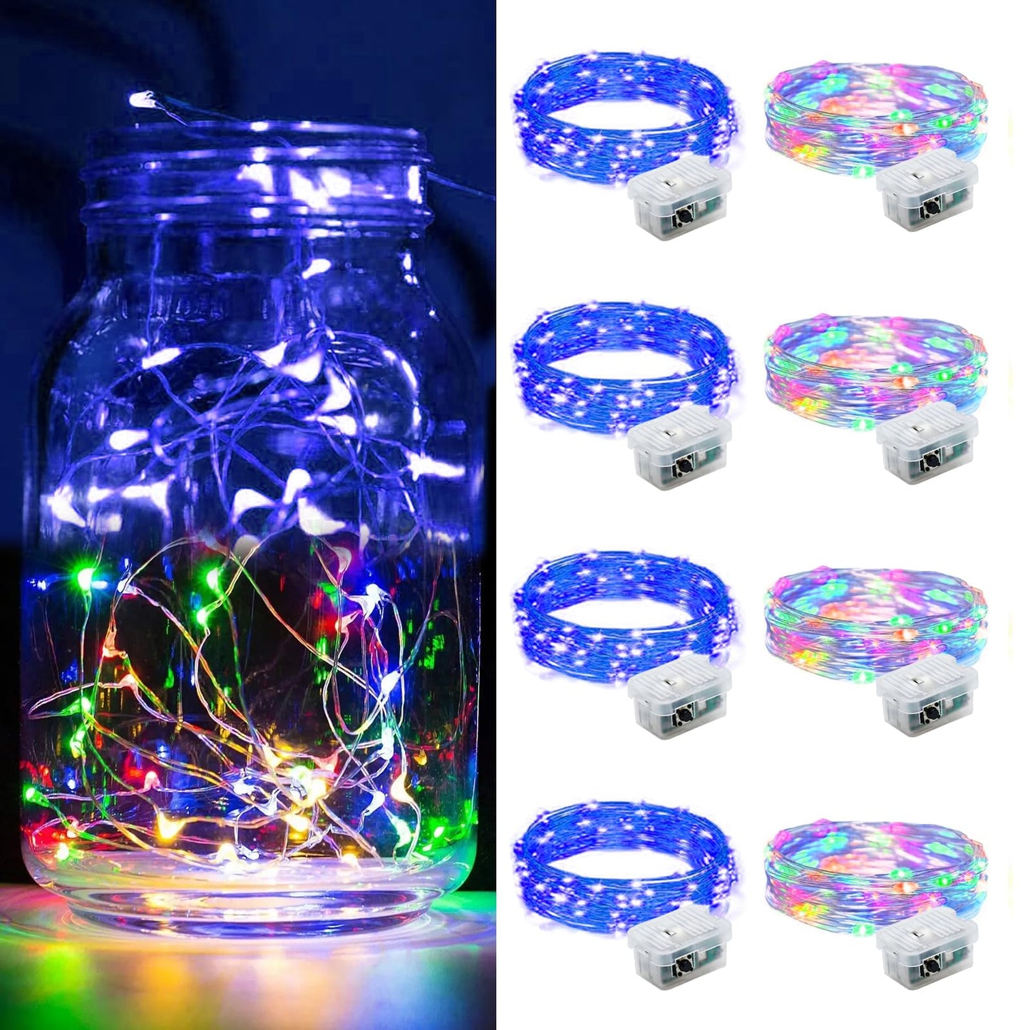 Aurora Glow Fairy Lights 7ft Battery Operated Cool to Touch Kids Room Night Light for Nursery and Playroom