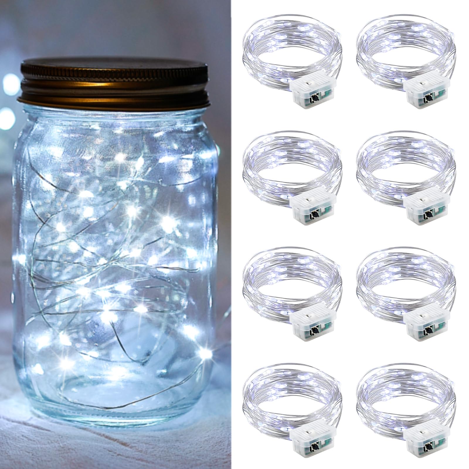 Aurora Glow Fairy Lights 7ft Battery Operated Cool to Touch Kids Room Night Light for Nursery and Playroom