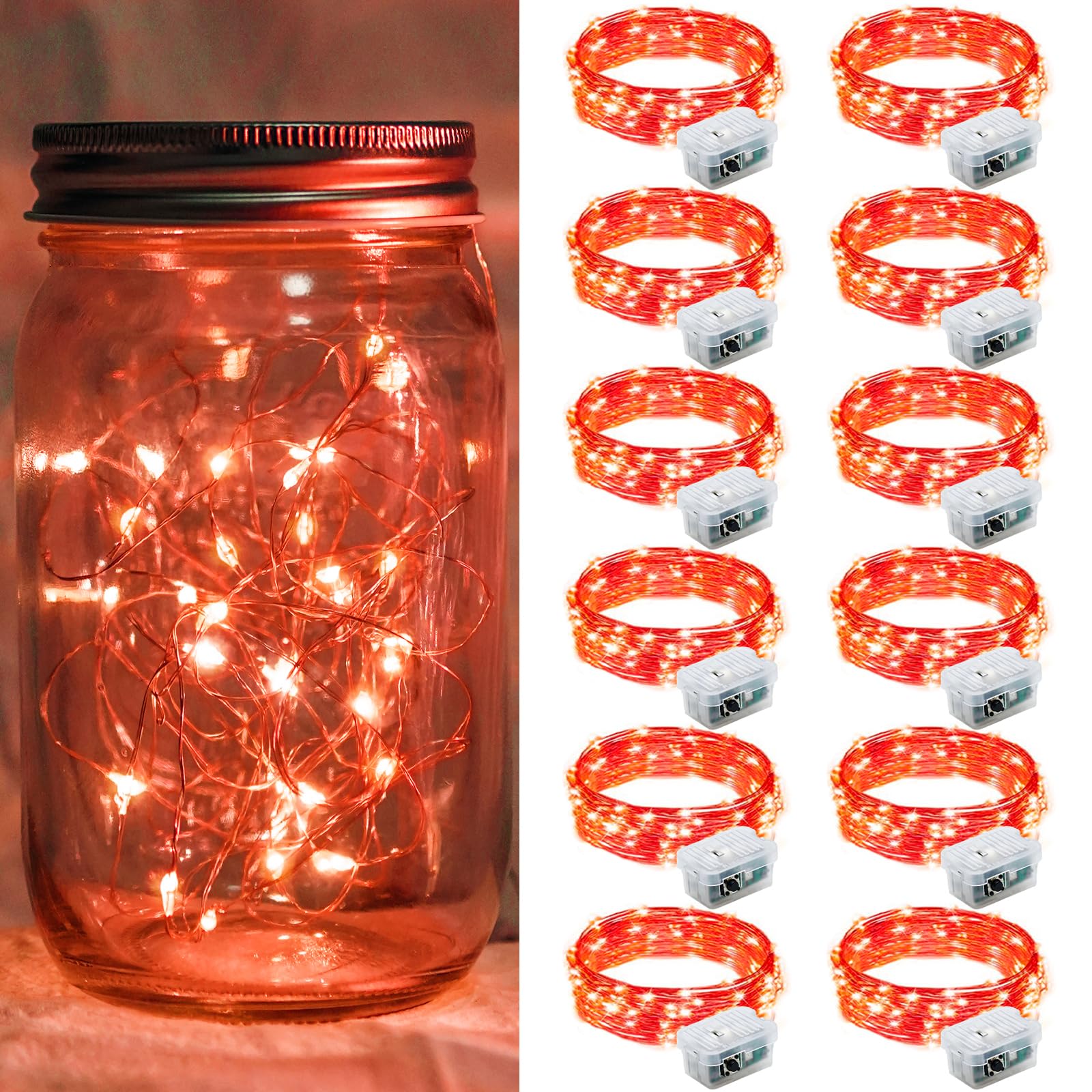 Aurora Glow Fairy Lights 7ft Battery Operated Cool to Touch Kids Room Night Light for Nursery and Playroom
