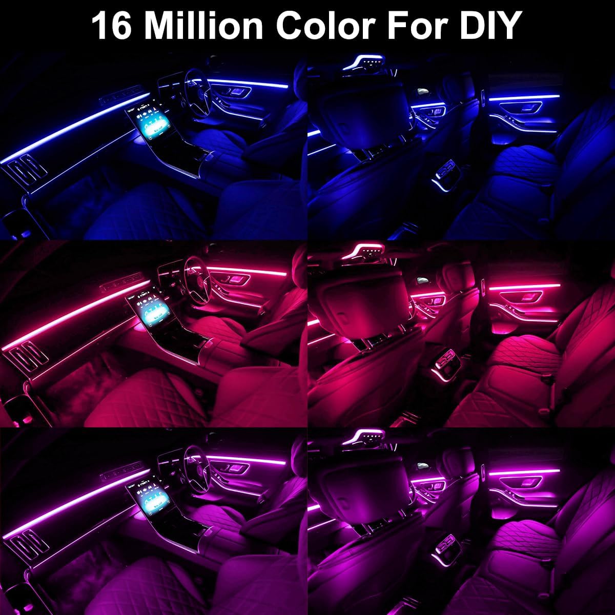 AuroraDrive Interior Car LED Strip Lights APP Control – Aesthetic Cabin Ambiance Lighting for Bedroom on Wheels