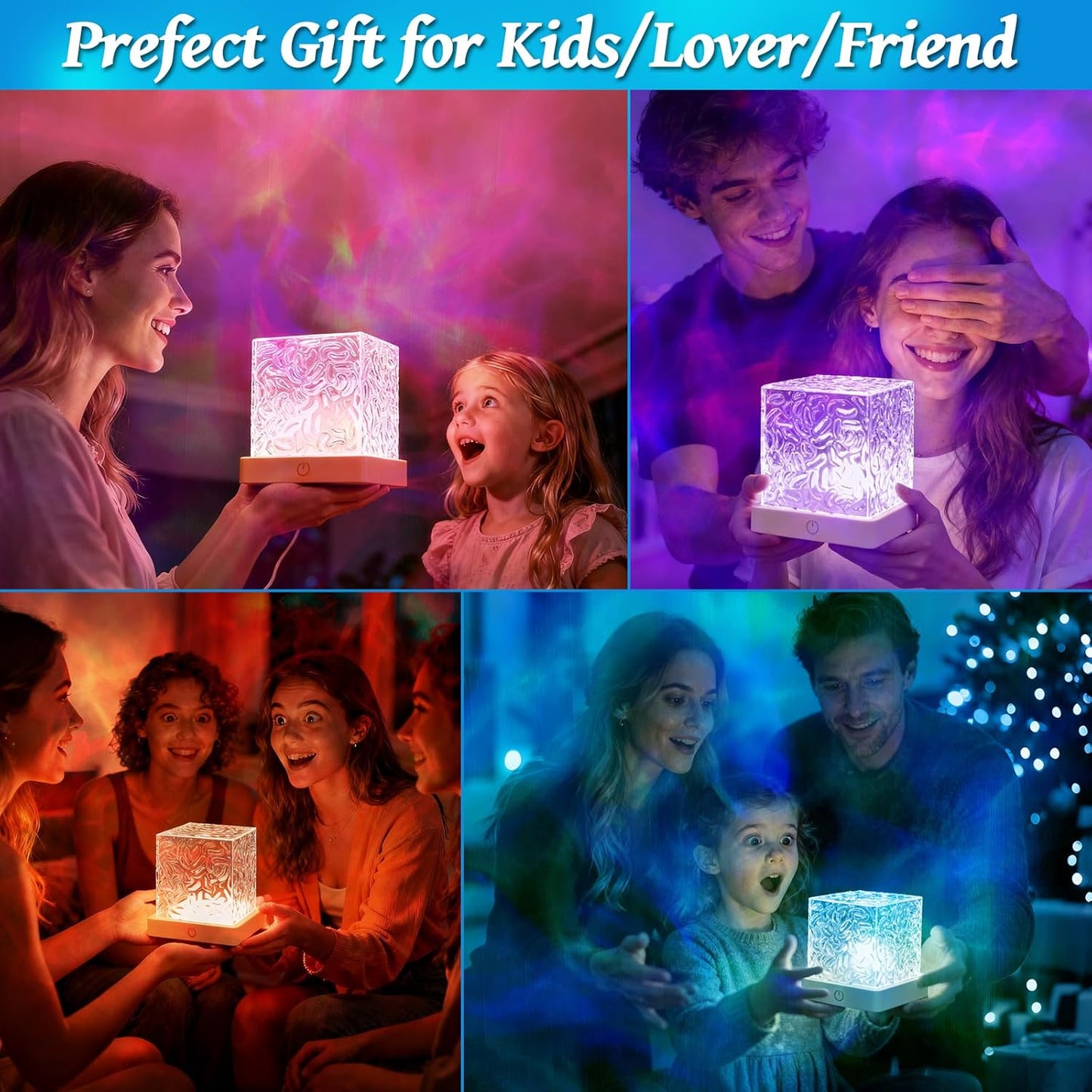 AuroraLume Galaxy Ocean Wave Projector – Thoughtful Birthday Gift for Mom and Women, 16 Colors Mood Light with Remote