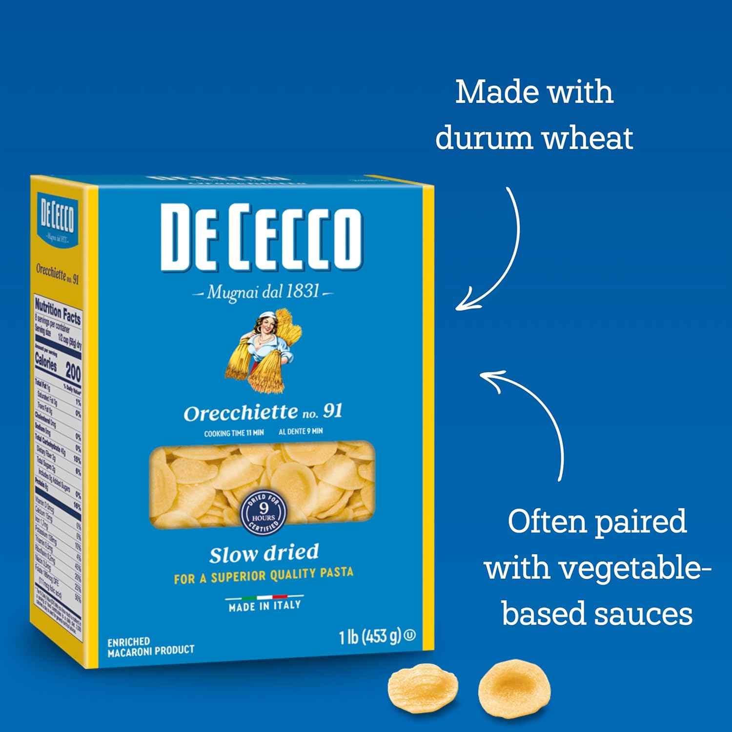 De Cecco Acini Di Pepe No. 78 Pasta – Wholesome Durum Wheat Pasta for Mindful Home Cooking, 16 Oz