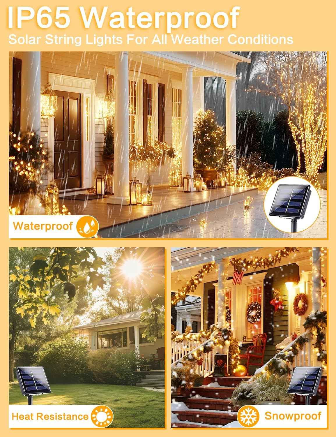 LuminaGlow Solar String Lights – Clean Intentional Patio Lighting, Neutral Warm White, Solar Powered