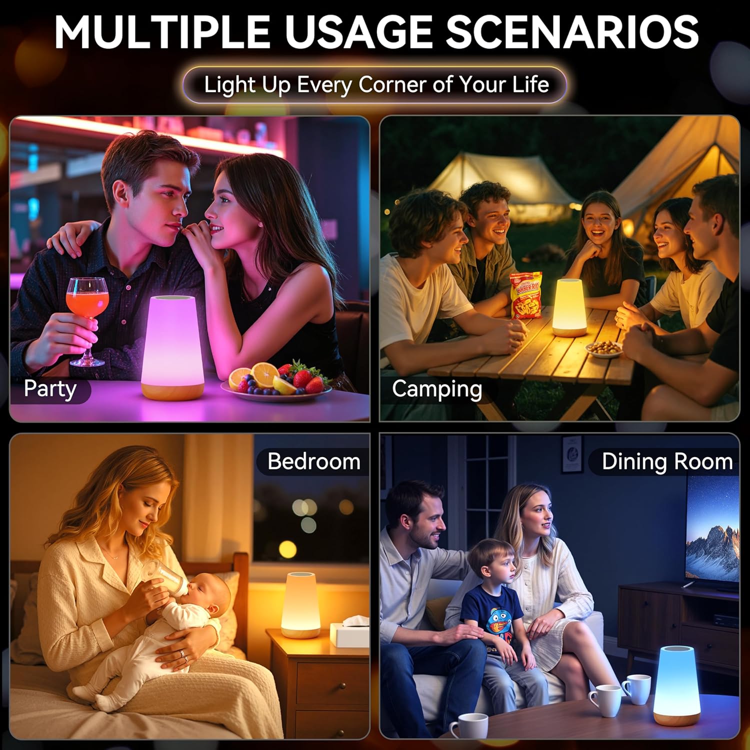 Auxmir Flameless LED Night Light – Smoke Free Candle Alternative for Homes with Kids and Pets with Cool Touch Surface