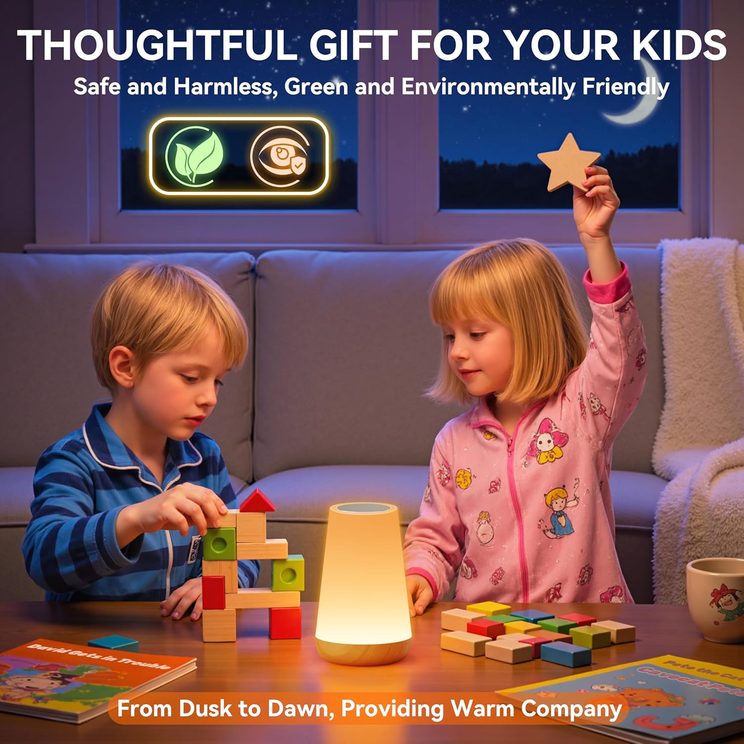 Auxmir Flameless LED Night Light – Smoke Free Candle Alternative for Homes with Kids and Pets with Cool Touch Surface