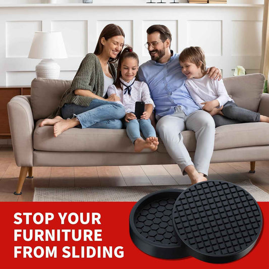 Ezprotekt Anti Skid Furniture Coasters for Elderly Bedroom, 2" Rubber Bed Stoppers That Prevent Shifting on Hardwood
