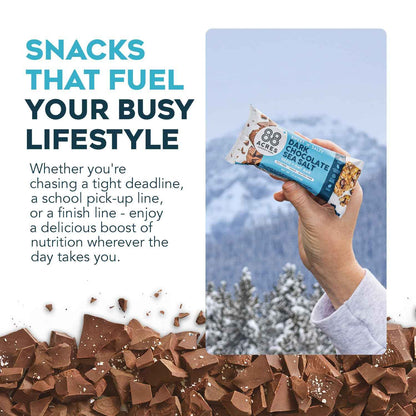 88 Acres Dark Chocolate Sea Salt Seed Bar – Trail Ready Plant-Based Fuel for Hiking and Camping, 1.6 oz