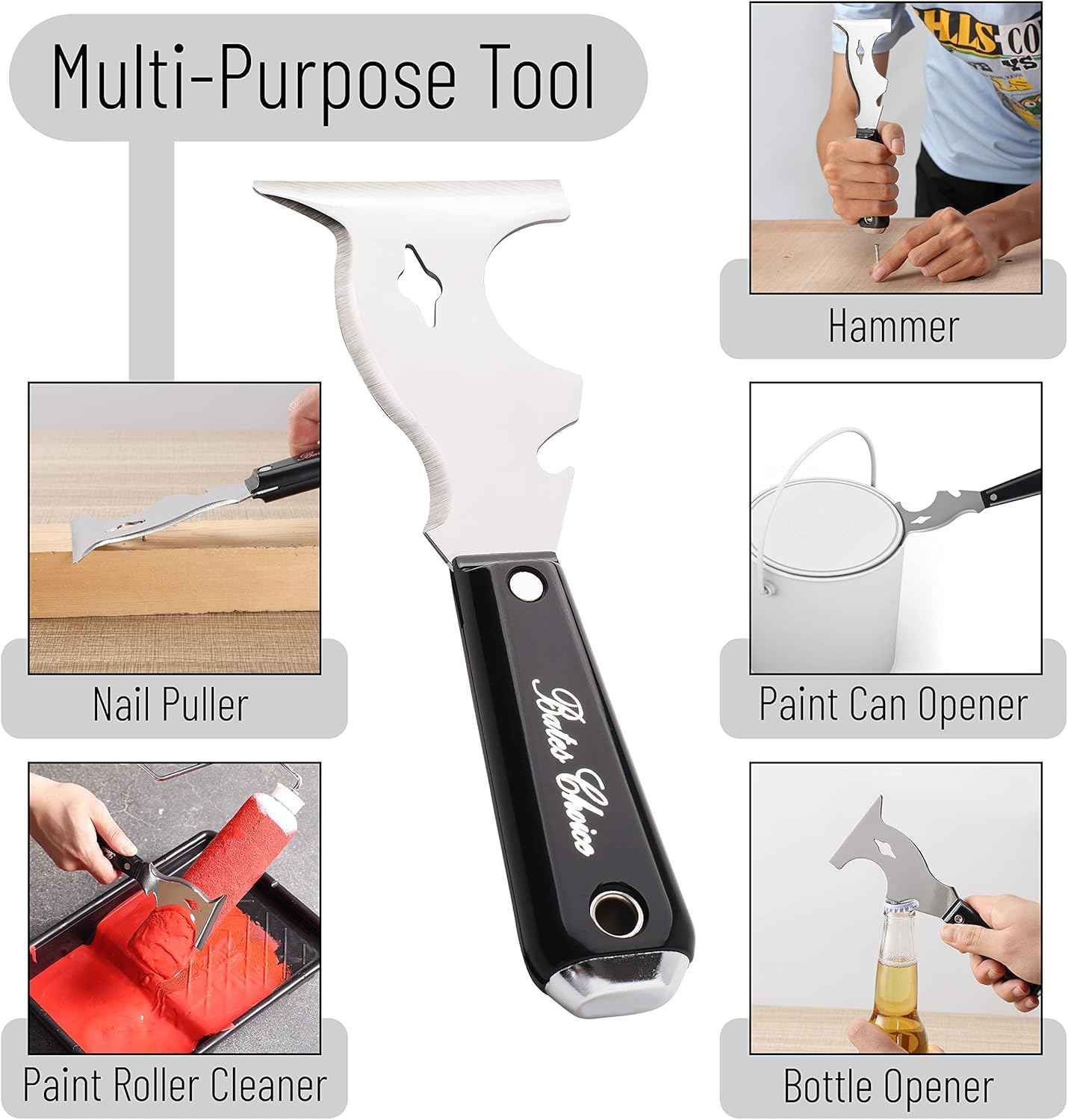 Bates 10 in 1 Paint Scraper – One Tool Replaces a Drawer Full of Scrapers