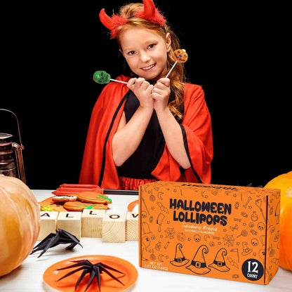 Spooky Shaped Lollipops Individually Wrapped Kids Halloween Treats for School Goodie Bags and Party Favors