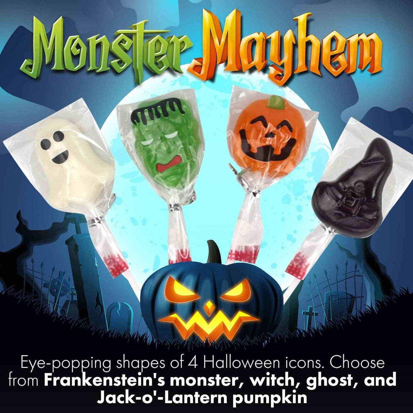 Fusion Select Halloween Character Lollipops – Parent-Approved Trick or Treat Sweets for School Goody Bags & Birthday Favors