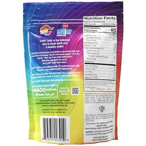 Zollipops KETO Taffy Assorted Fruit 3oz – Kid-Friendly Low-Carb Treats for Car Rides and Lunchbox Surprises