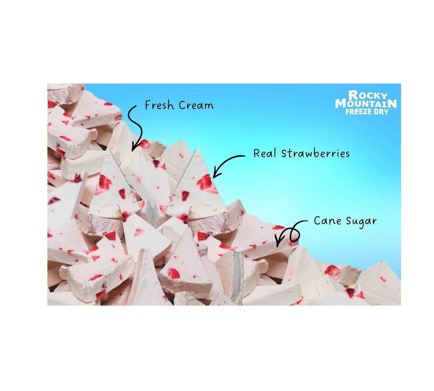 Rocky Mountain Freeze Dry Freeze Dried Strawberry Ice Cream | Kid-Friendly Lunchbox Snack for School & After-School | No Spoon Needed