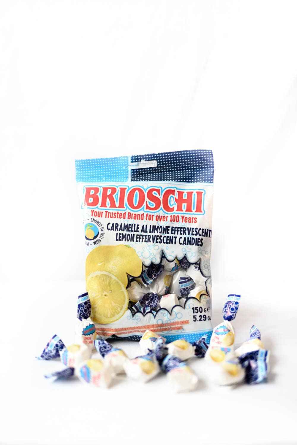 Brioschi Lemon Flavored Effervescent Digestive Italian Candies – Portable Thirst Quencher for Hiking and Picnics