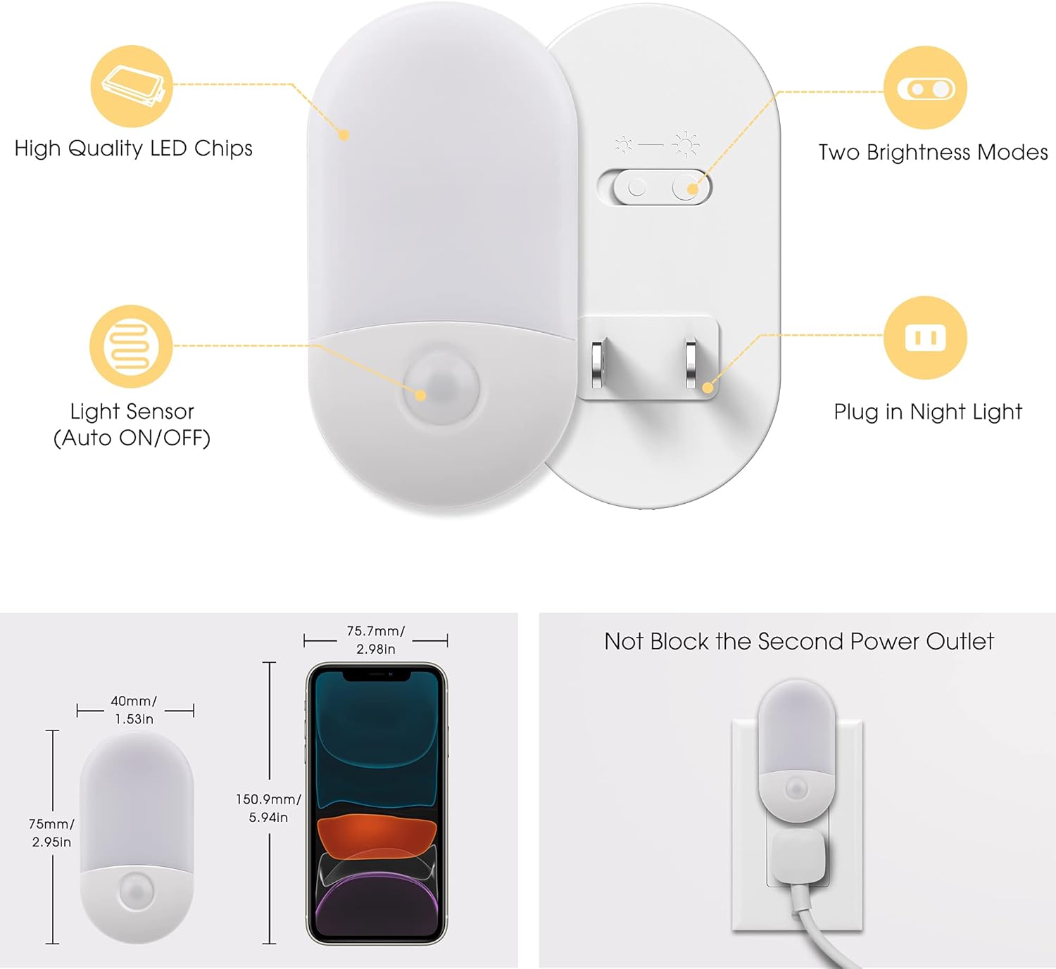 available in 5 color modes: soft white, amber, daylight, blue, and rgb