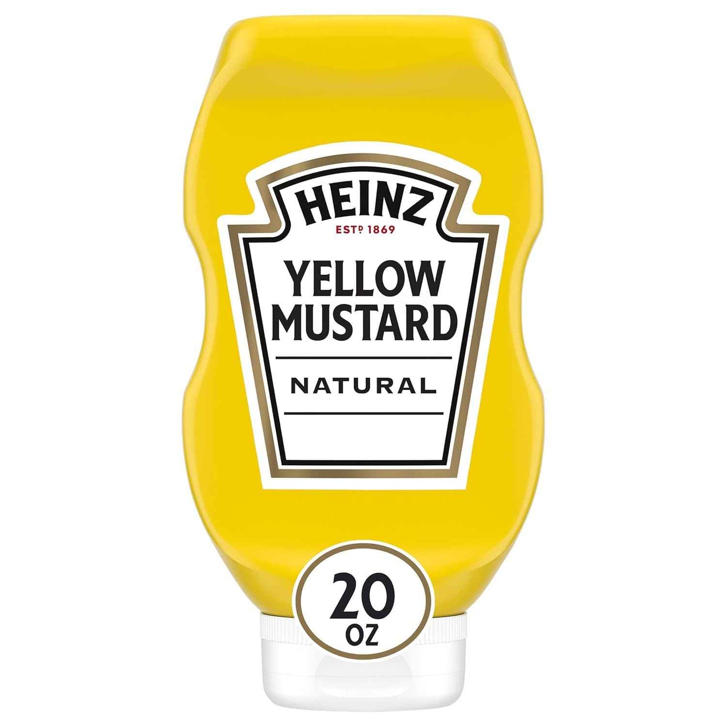 Heinz Yellow Mustard, 14 oz Inverted Squeeze Bottle – Picnic Table Mustard for Cookouts, Camping Trips, and Tailgates