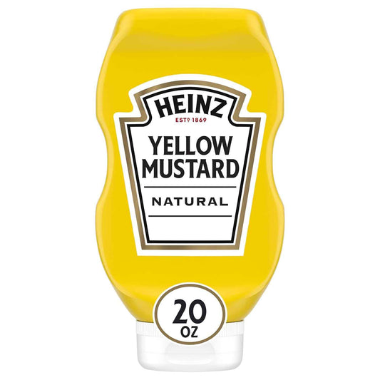 Heinz Yellow Mustard, 14 oz Inverted Squeeze Bottle – Picnic Table Mustard for Cookouts, Camping Trips, and Tailgates