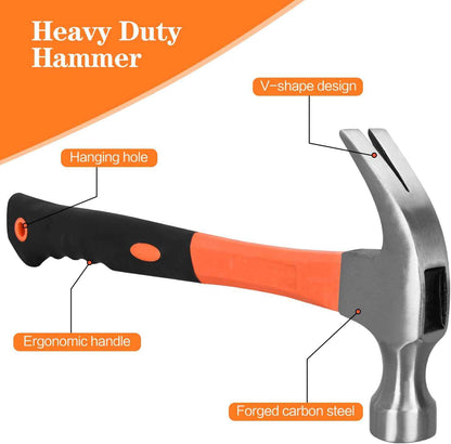 [Brand] Fiberglass Claw Hammer – Fatigue-Reduced Tool for Long Workshop Sessions & Job-Site Efficiency
