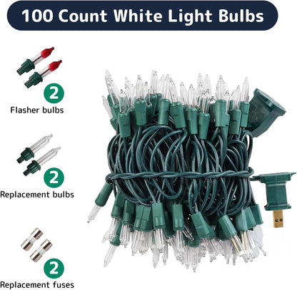 available in 9 variants across bulb counts (50, 100, 200, 300, 500) and colors (clear, purple, orange, green)