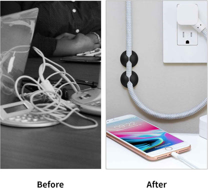Nimble Cable Clips – Neutral-Tone Wire Clips for Living Room Entertainment Center, Adhesive Cable Management Clips