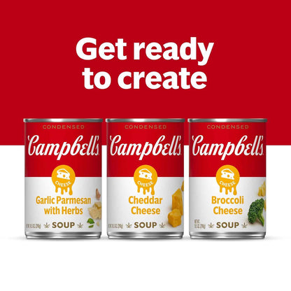 Campbell's Condensed Cheddar Cheese Soup – Vegetarian Weeknight Dinner Starter for Picky Eaters, 10.5 oz Can