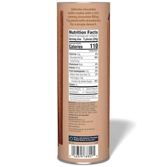 Aplenty Chocolate Rolled Wafers, 5 Oz – Streamlined Pantry Essential, Single-Ingredient-Light Wafer for Simple Living