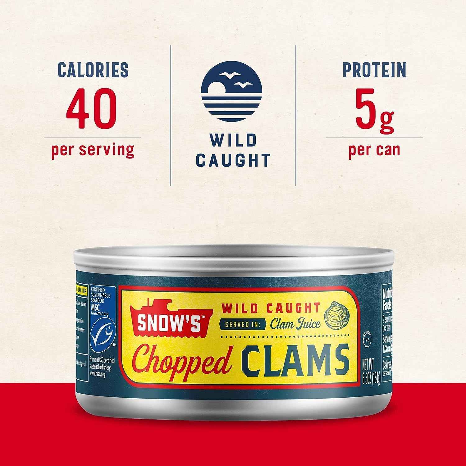 Snow's Ocean Chopped Clams 51 oz Can - High-Volume Pantry Stock for Commercial Kitchen Efficiency