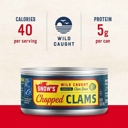 Snow's Ocean Chopped Clams 51 oz Can - High-Volume Pantry Stock for Commercial Kitchen Efficiency