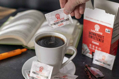 Lakanto Classic Monk Fruit Sweetener Packets – Zero-Calorie Daily Wellness Ritual for Tea, Coffee and Hydration on the Go