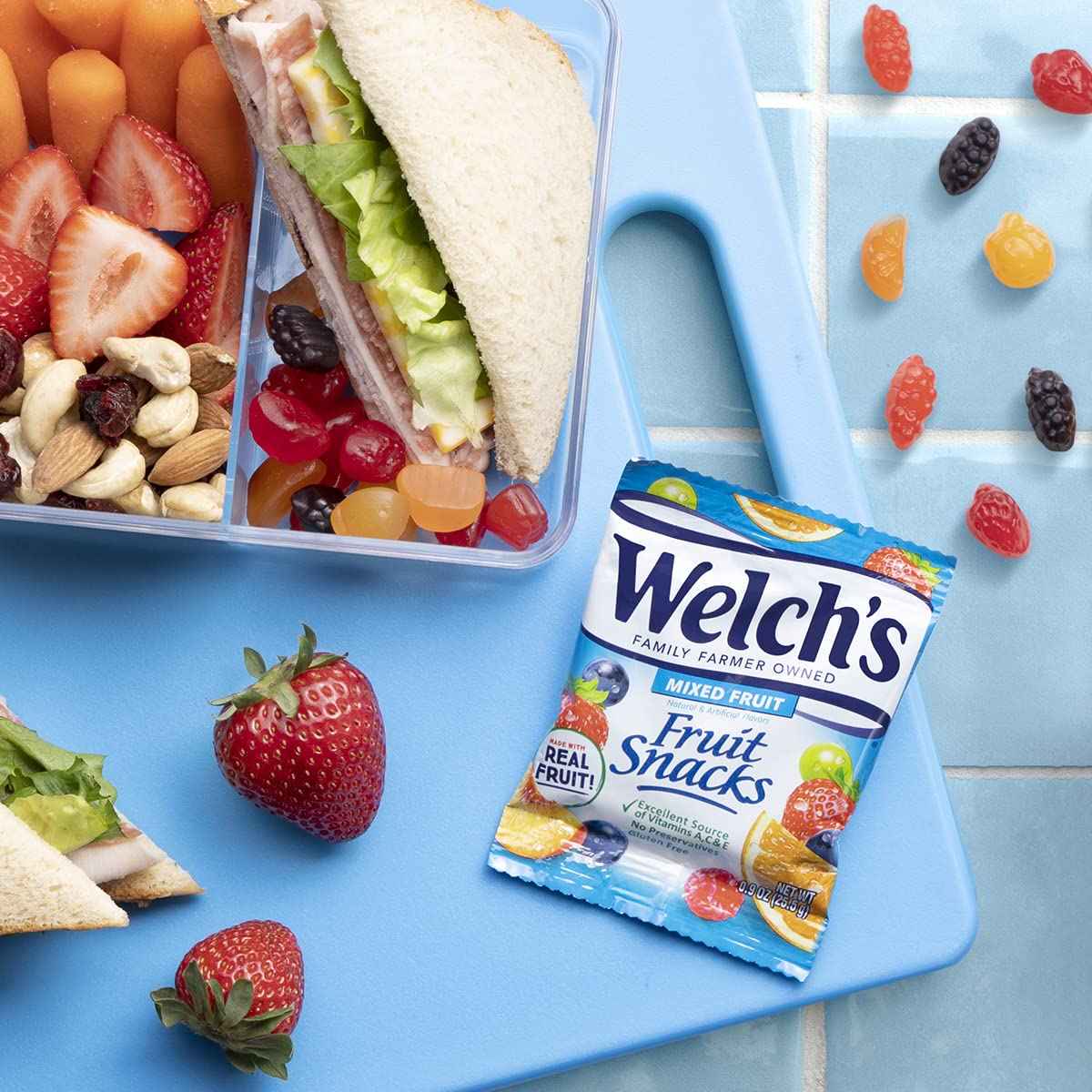 Welch's Fruit Snacks Bulk Variety Box – Gluten-Free, Fat-Free 0.8oz Single-Serve Pouches Safe for Nursery, Playroom, and Kids' Lunches