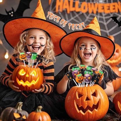 Halloween Themed Lollipop Gift Set - 24 Individually Wrapped Monster Suckers Ready to Gift in Spooky Present-Ready Packaging