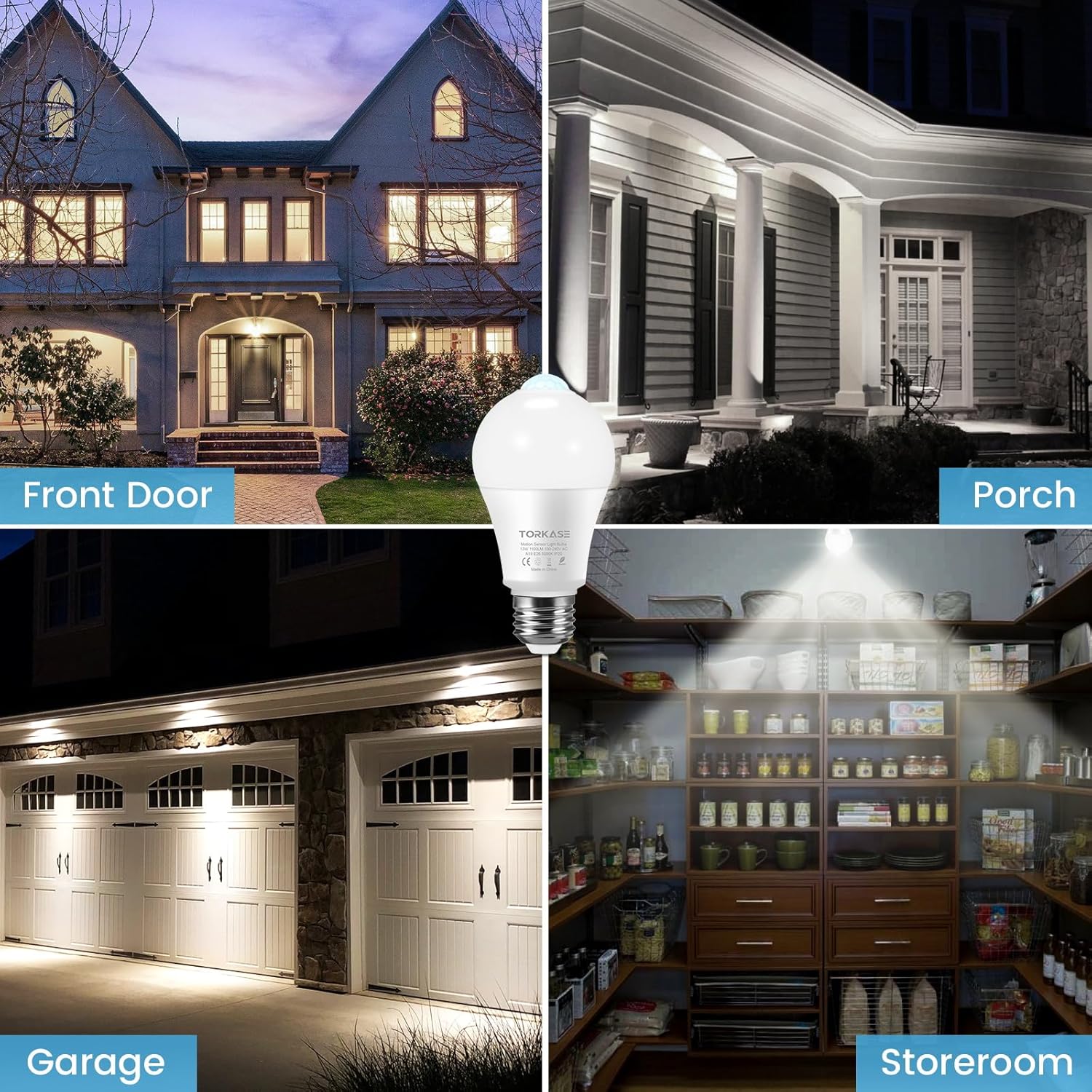 available in motion sensor and light sensor-only variants, in 5000k daylight or warm white, and 1/2/4/6 count packs
