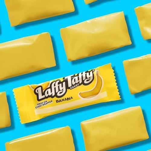 Laffy Taffy Mini Bar Bag, Banana, Chewy Taffy Candy, 3.5 oz – Lunchbox-Safe Individually Wrapped Snack for School-Age Kids