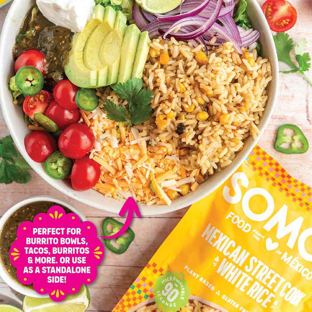 SOMOS Mexican Street Corn White Rice, 8.8 OZ – Mindful Mexican-Inspired Side for Balanced Weeknight Meals
