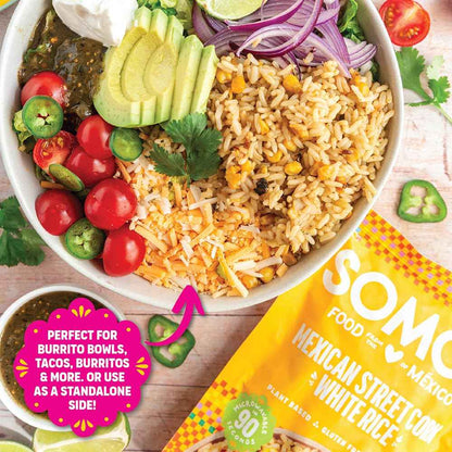 SOMOS Mexican Street Corn White Rice, 8.8 OZ – Mindful Mexican-Inspired Side for Balanced Weeknight Meals