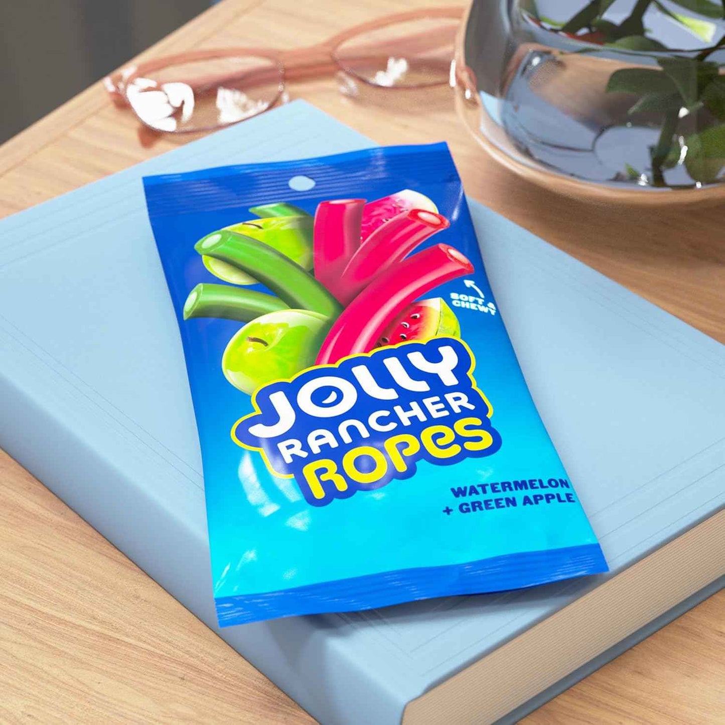 JOLLY RANCHER Ropes Assorted Fruity Chewy Rope Candy for School Lunches, Birthday Parties, and Family Movie Nights, 6 oz