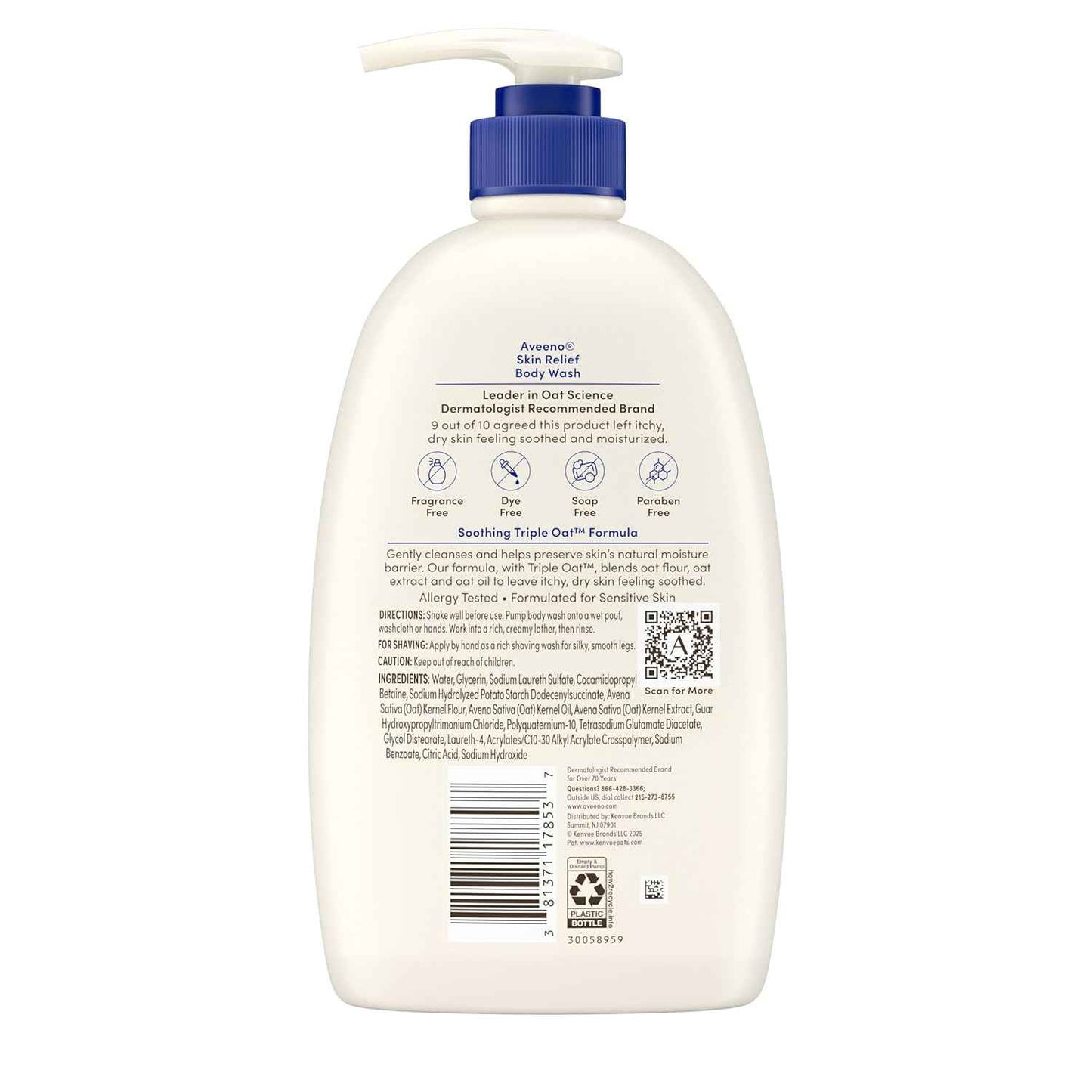 Aveeno Skin Relief Body Wash – Safe, Gentle Cleanser for Kids & Family Sensitive Skin