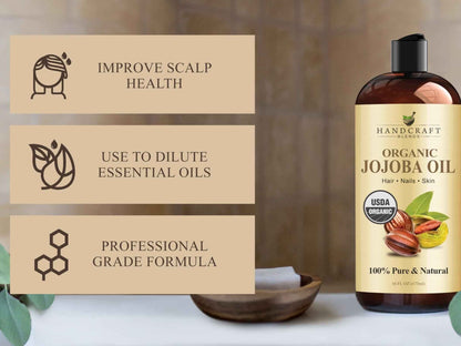Handcraft Blends Cold-Pressed Jojoba Carrier – Lightweight Mixing Oil for Diffuser Recipes, Stress Relief Massage and Mood-Setting Blends