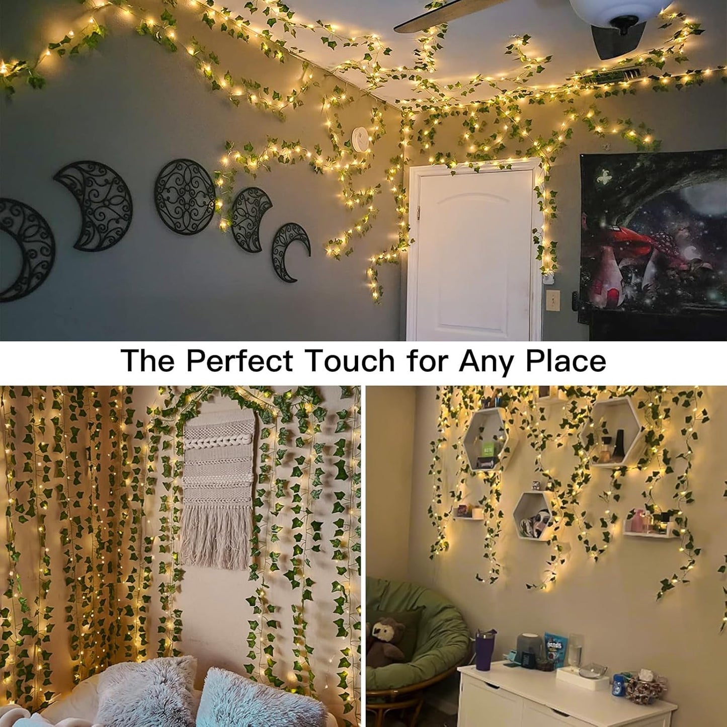available in two leaf styles (ivy or pothos) and two power formats (usb or plug-in)