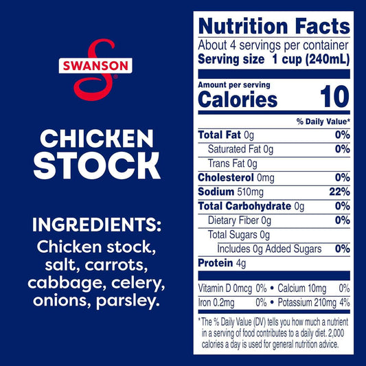 Swanson Unsalted Chicken Broth, 32 oz Carton – Simple Single-Ingredient Stock for Intentional Cooks