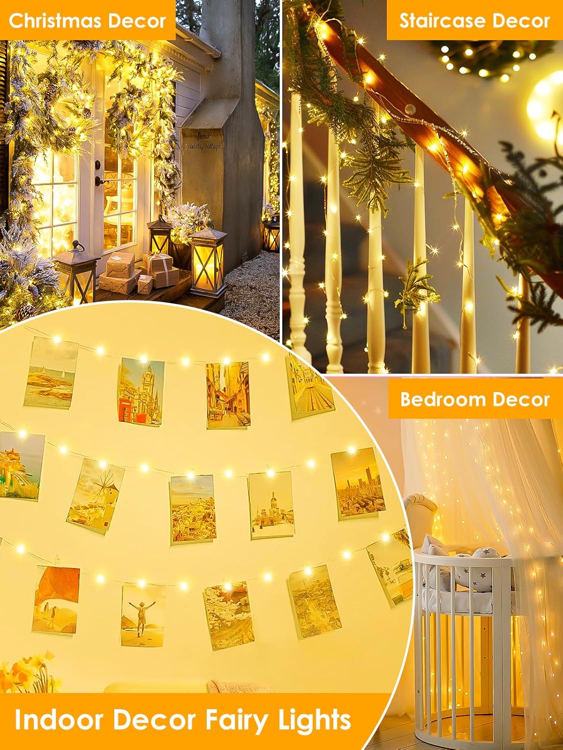 available in warm white, cool white, multicolor, pink, purple, blue, green, red, rgb, and halloween color combos, plus remote and battery-operated variants