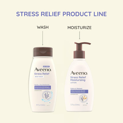 Aveeno Lavender Stress Relief Body Wash – Aromatherapy Shower Experience for Calm Spaces