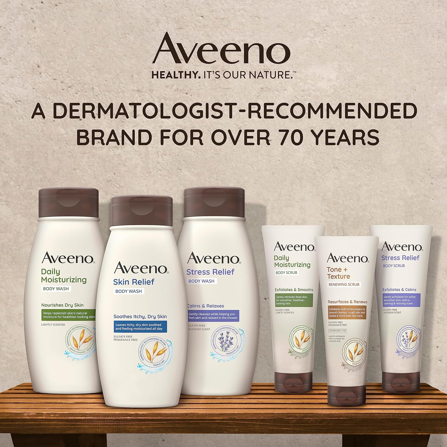 Aveeno Lavender Stress Relief Body Wash – Aromatherapy Shower Experience for Calm Spaces