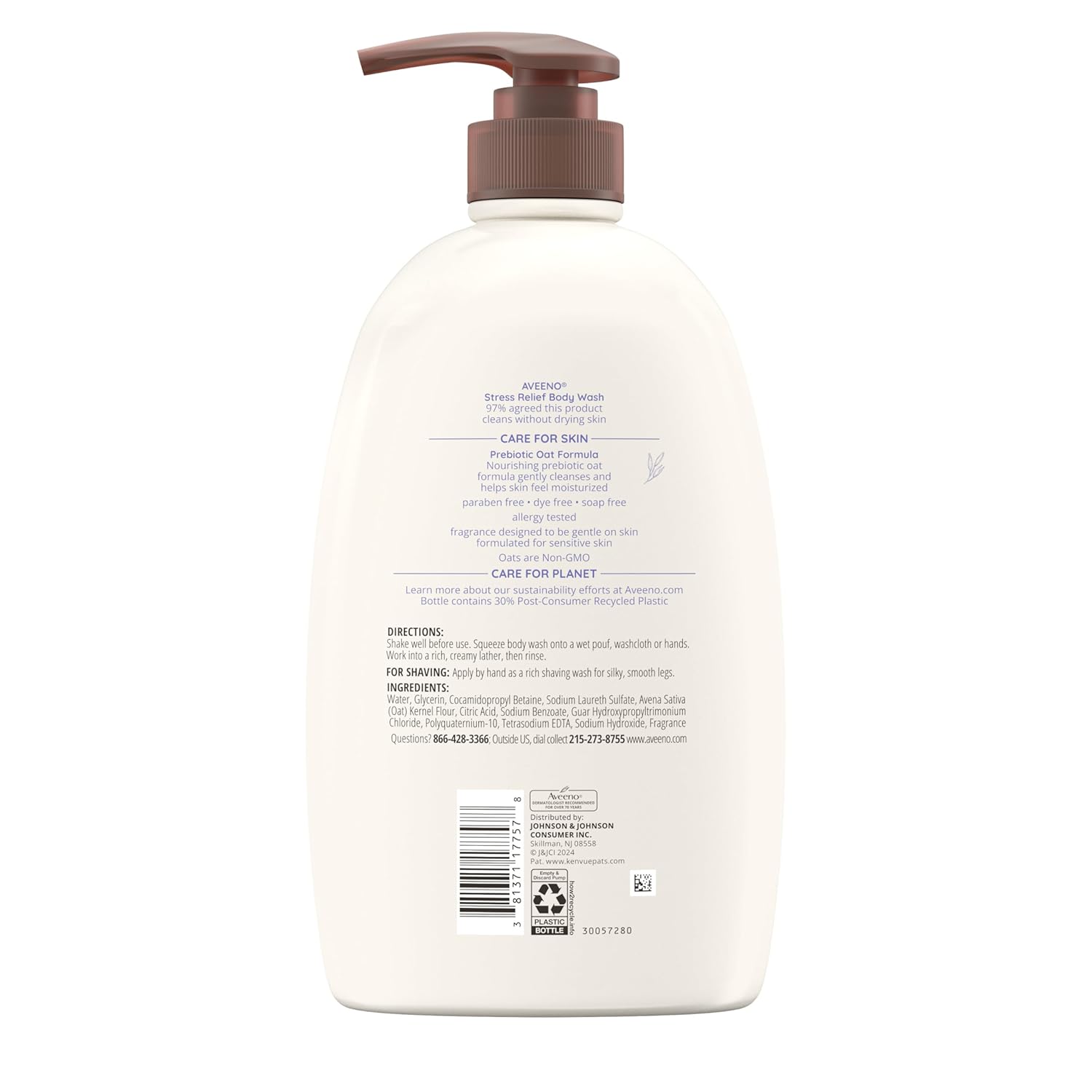 Aveeno Lavender Stress Relief Body Wash – Aromatherapy Shower Experience for Calm Spaces