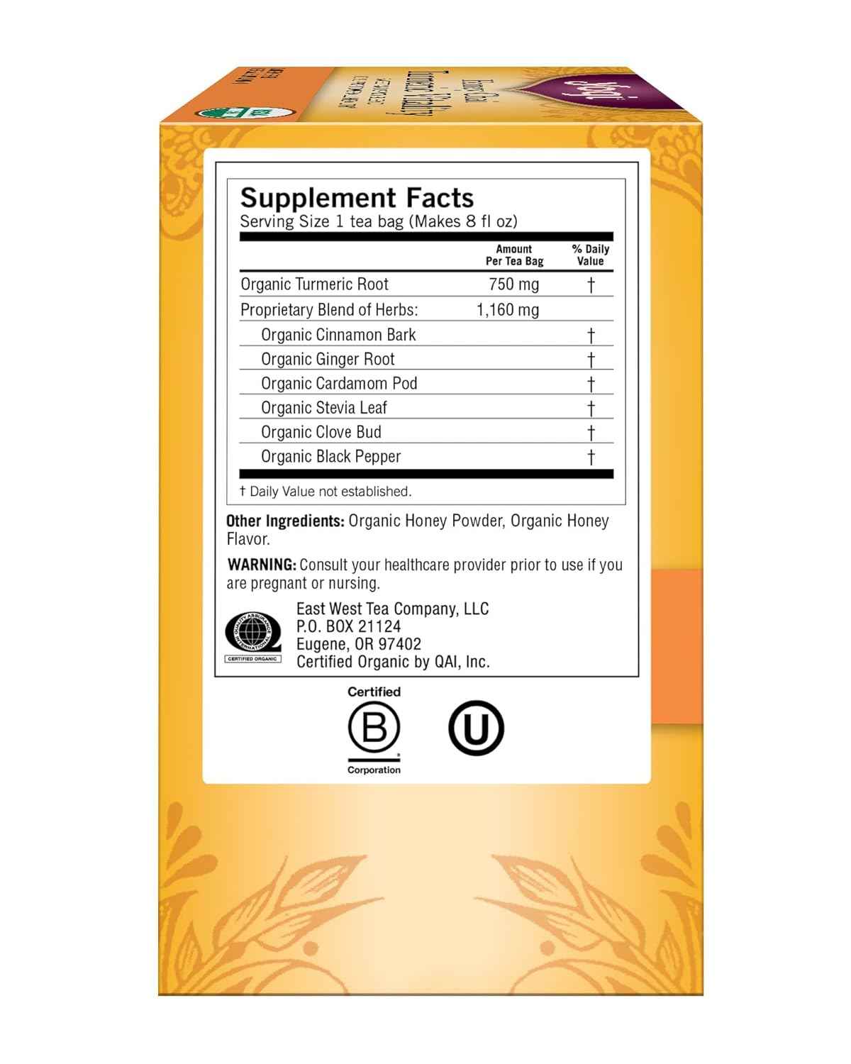 Yogi Tea Honey Chai Turmeric Vitality – Caffeine-Free Focus Brew for Home Office and Long Study Sessions