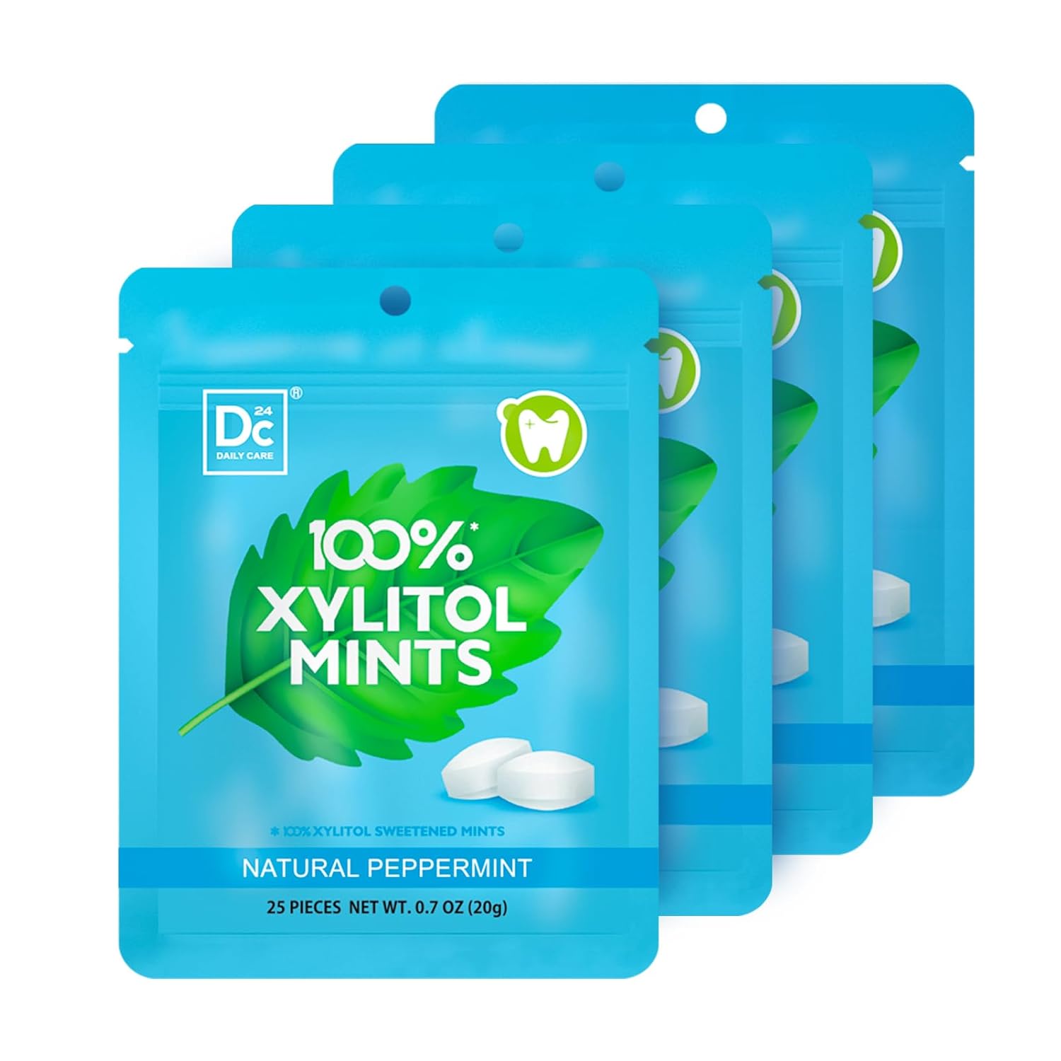 DC24_DAILY_CARE_100%_Xylitol_Mints_|_Aspartame_Free,_Sugar_Vegan,_Gluten_Free_&_Keto_Friendly_Natural_Peppermint_Flavored_Mints,_25_Piece-Pack,_4_Packs