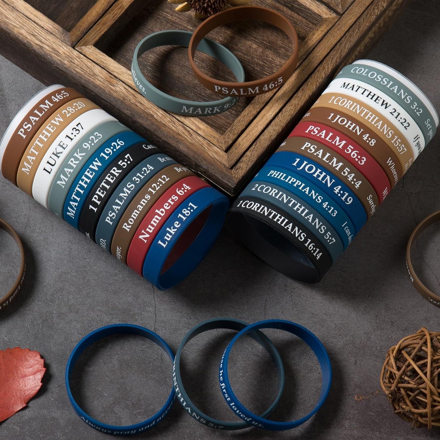 QEERBSIN_Bible_Verses_Bracelets_Motivational_Christian_Rubber_Bracelets_Faith_Hope_Wristbands_Bracelets_for_Men_Women_Teens